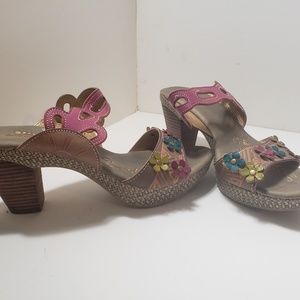 Spring Step "Calla" Floral Backless Sandal